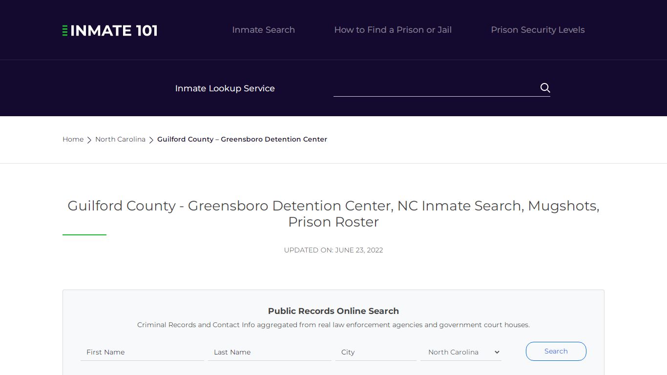 Guilford County - Greensboro Detention Center, NC Inmate ...