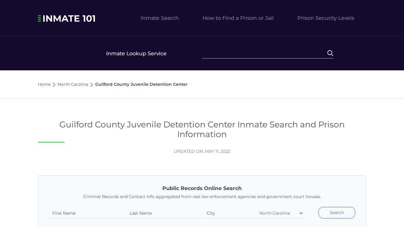 Guilford County Juvenile Detention Center Inmate Search ...