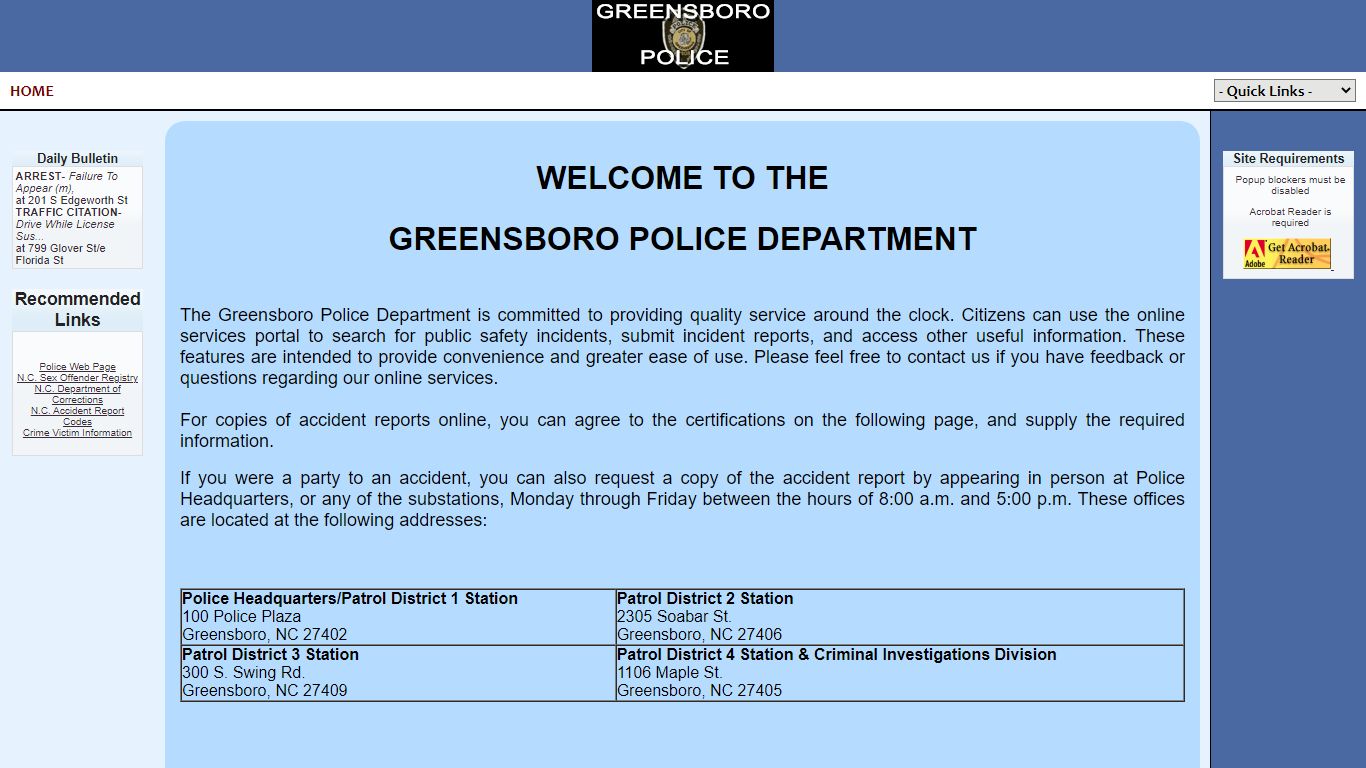 Greensboro Police Department P2C - provided by OSSI